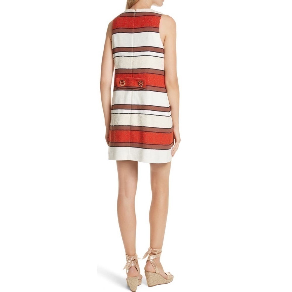 DEREK LAM 10 CROSBY Grommet Detail Stripe Shift Dress - Picture 2 of 11